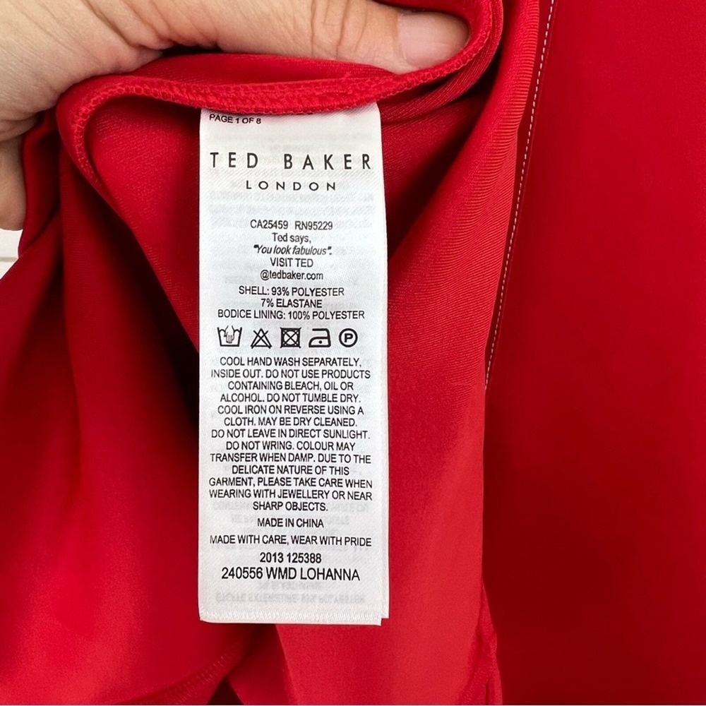 NEW Ted Baker LOHANNA Fit & Flare Dress Women Red Skater Mini 4-6 (ted2) - Picture 11 of 12
